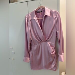 Zara dress- brand new- satin pink- size small